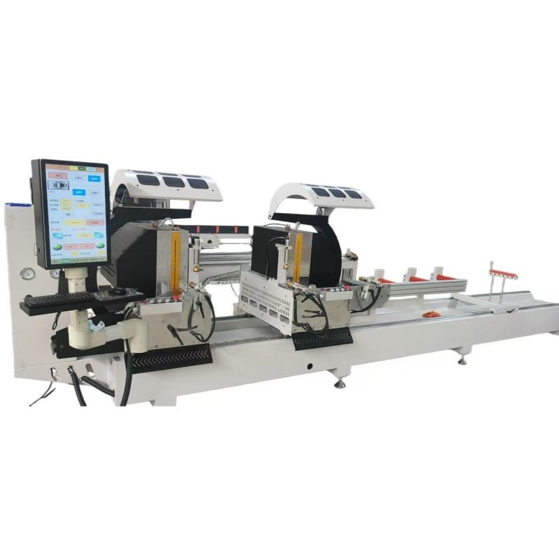 CNC oblique cutting saw for aluminum profile precision miter cutting, industrial metal processing machine